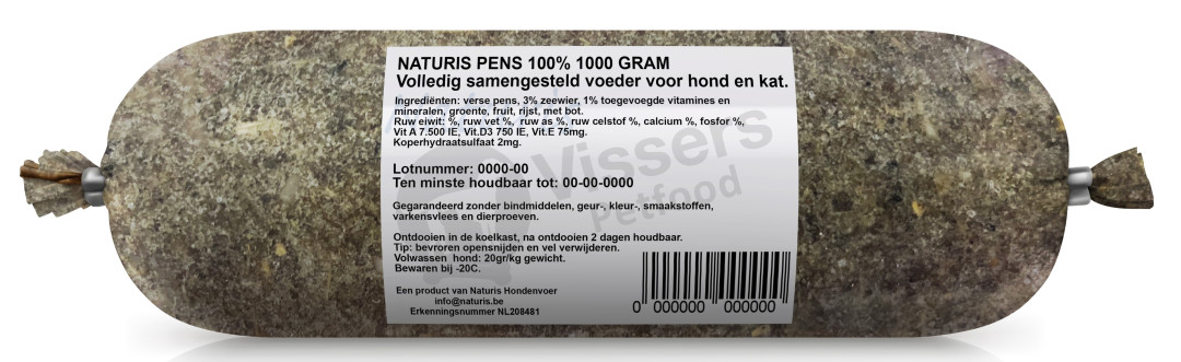 Naturis Vers Vlees voeding Pens 100% 1000 gr
